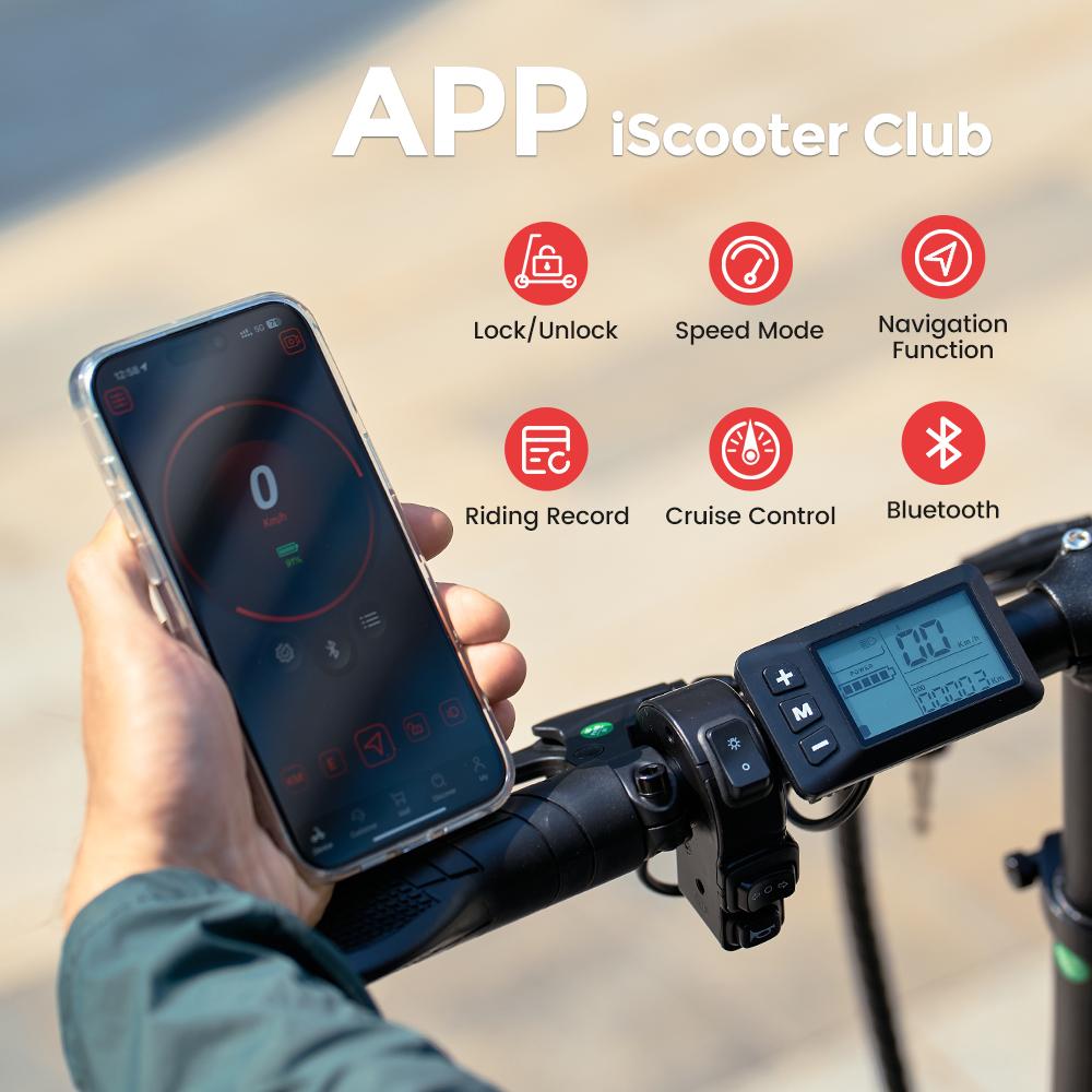 iScooter F7 Electric Scooter 1000W Motor 10.4Ah Battery 16'' Pneumatic Snow Tires 25KM/H Max Speed 64-72KM Range Adult Electric Scooters