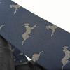 Used HERMES tie Animal motif silk Navy gray gray business