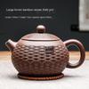 Purple Clay Teapot Handmade Bamboo Xishi Teapot Filter Large Teapot Ceramic Tea Set Single Household Teapot Set