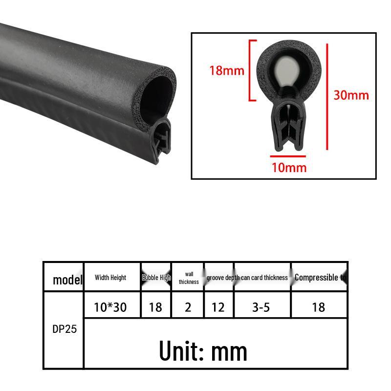 High-Temperature Resistant U-Shaped Rubber Sealing Strip for Dustproofing Electrical Cabinets and Car Doors