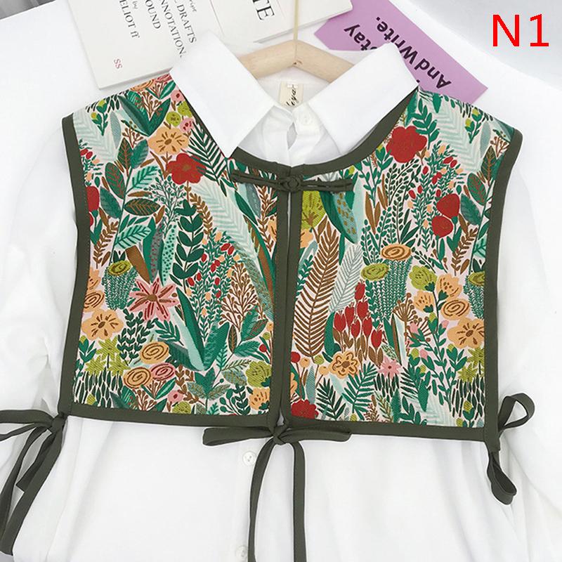 

Women Embroidered Shoulder Scarf Shawl Wrap Floral Shirt Fake Collar Decorative N1