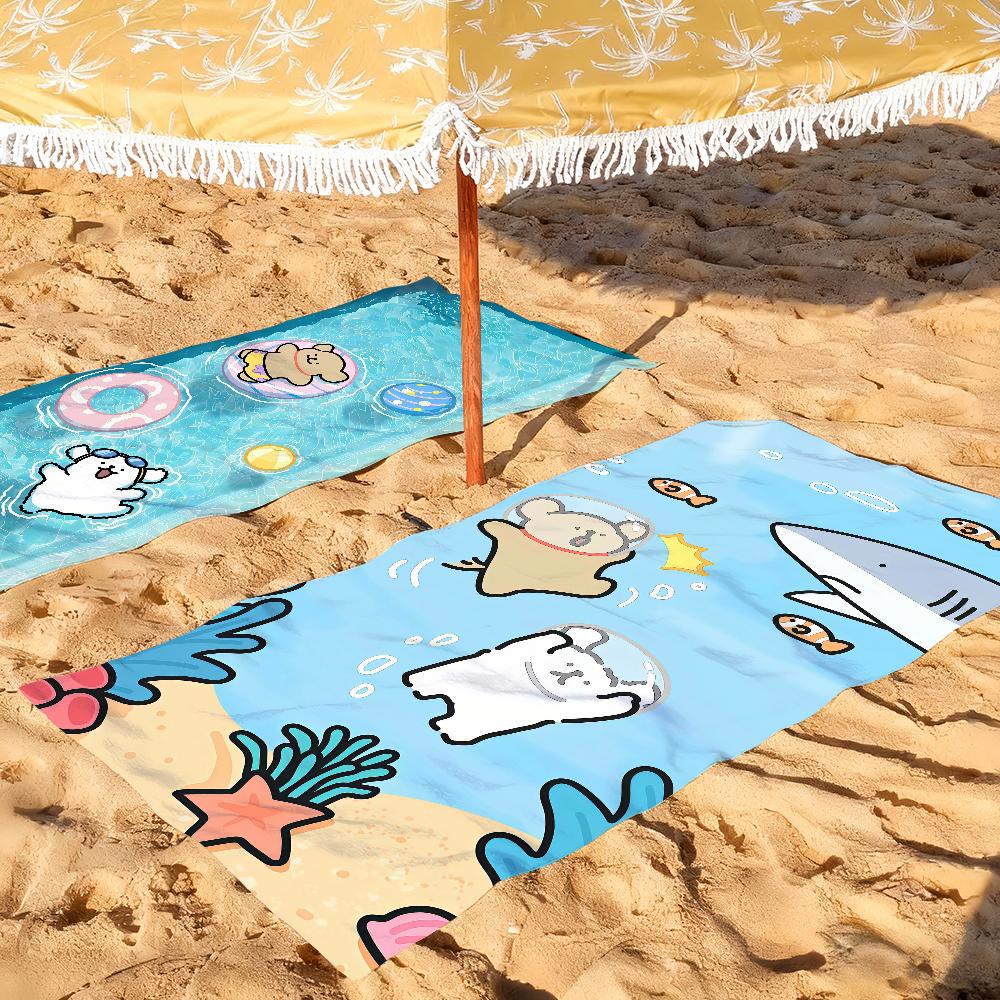 Cartoon cute Line Puppy Towel Drying Bath Towel Applicable To Light Swimming Camping Yoga Beach Out