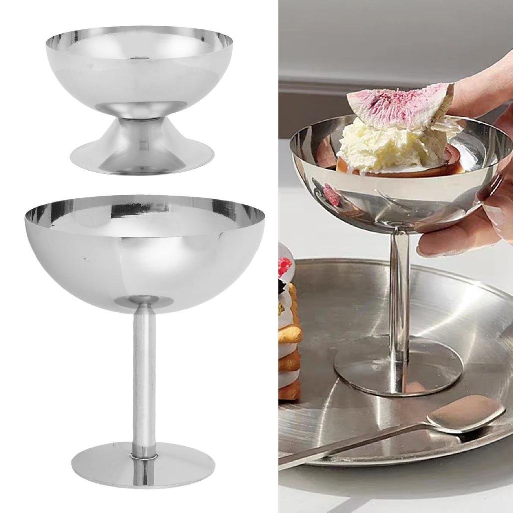 304 Rustfritt Stål Dessertskål 200ml Gjenbrukbar Puddingkopp Salat Dessertholder Snacks Frukt Godteribeholder For DIY Iskrem