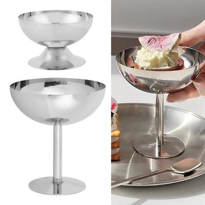 304 Stainless Steel Dessert Bowl 200ml Reusable Pudding Cup Salad Dessert Holder Snack Fruit Candy Container For DIY Ice Cream