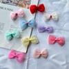 Korean Style Glitter Bowknot Hair Clips for Kids - Mesh Fabric, Sparkly, No Damage.