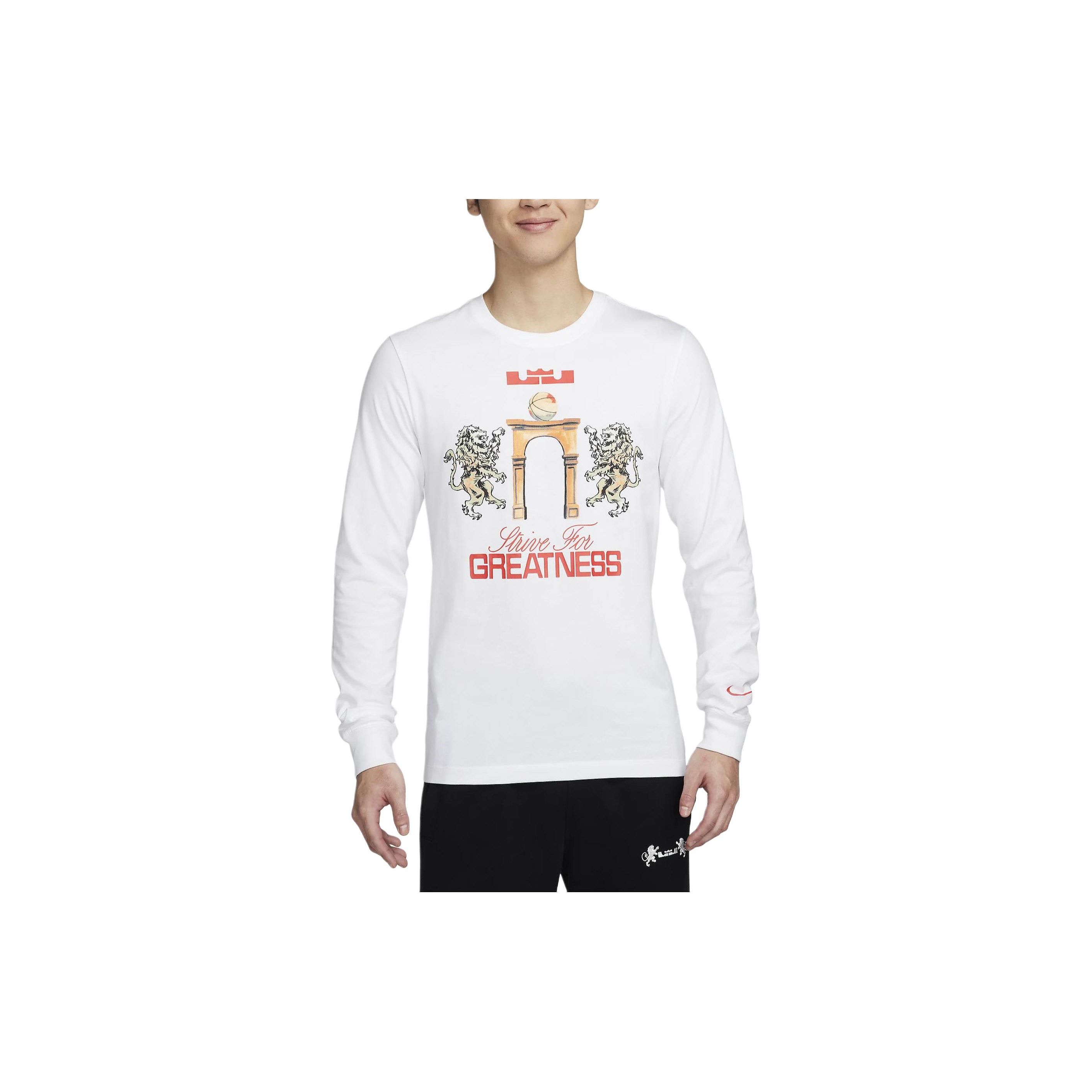 

Nike Letter Print Casual Long Sleeve T-Shirt Men Tops White FQ4909-100 M