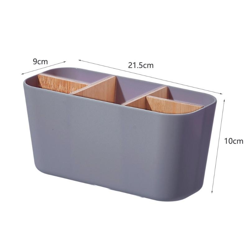Toothbrush Holders For Bathrooms, Electric Tooth Brush Holder With Bamboo Dividers Toothpaste Organizer For Bathroom Countertop