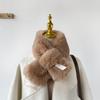New Soft Waxy Versatile Fur Collar Scarf Solid Color Scarf Women's Autumn and Winter Thickened Couple Scarf