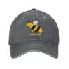 Fashion Capybara Bee Baseball Caps Unisex Distressed Denim Sun Cap Parody Capybaras All Seasons Travel Adjustable Caps Hat
