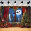 Winter Christmas Wonderland Moon Deer Starry Sky Forest Banner Background Birthday Party Home Decoration Photography Backdrop