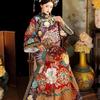 Qing Dynasty Empress Court Costume - Traditional Changyi Women's Clothing with Intricate Prints