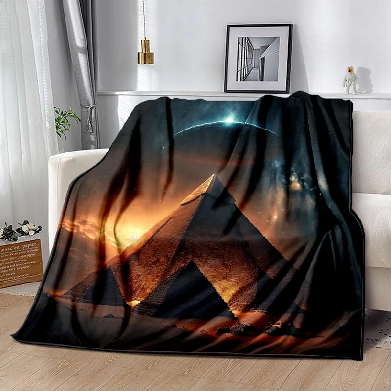 Ägyptische Pyramide Berühmte Architektur Decke, Weiche Überwurfdecke für Zuhause Schlafzimmer Bett Sofa Picknick Reise Ruheabdeckung Decke Kinder