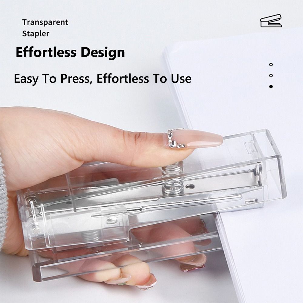 Use 24/6 26/6 Staples Long Stapler Transparent Heavy Duty Stapler  Bookbinding Supplies