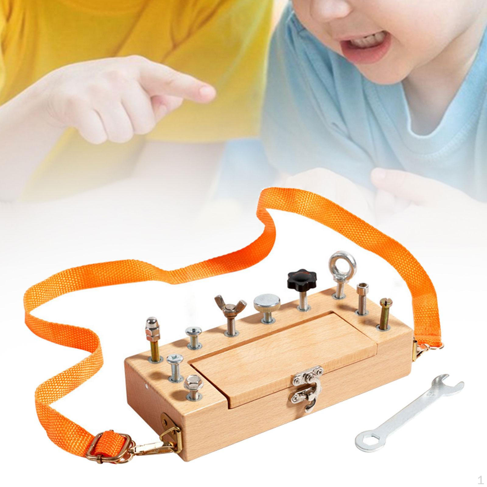 

Children Nut Tool Box Toy Set with Adjustable Shoulder Strap Early Educational Sturdy Fine Motor