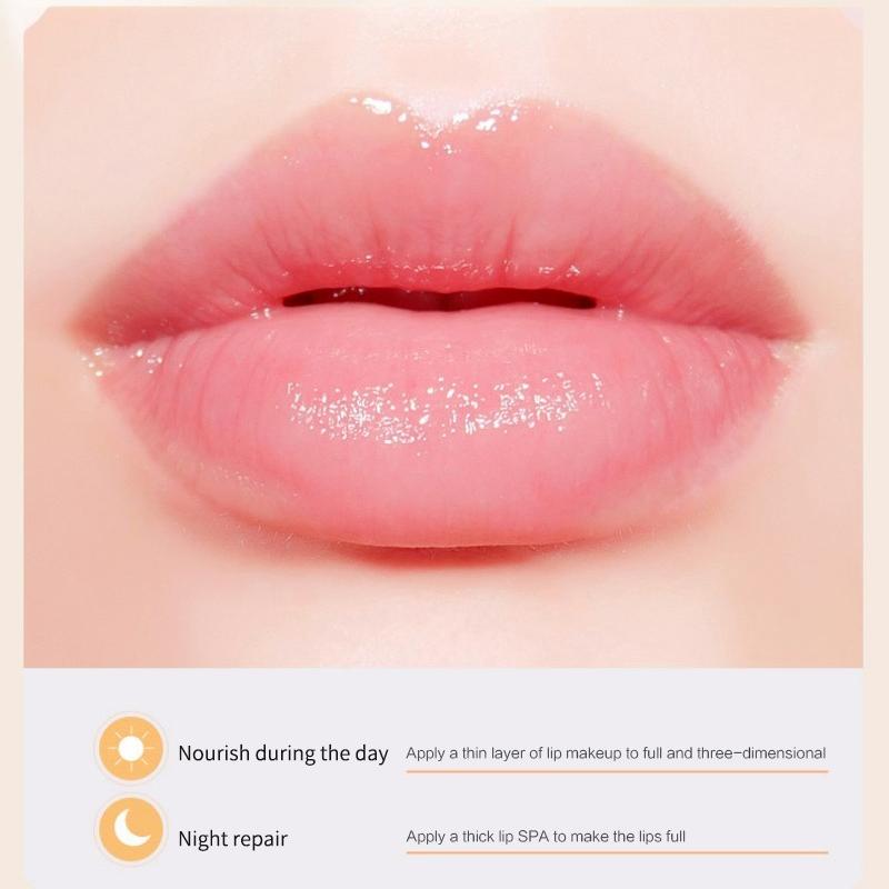 Propolis feuchtigkeitsspendende Lippenmaske, Schlaf-Lippenbalsam, nährende Anti-Falten-Lippenpflege, Anti-Risse, Unisex mit Pinsel, Lippenpflege