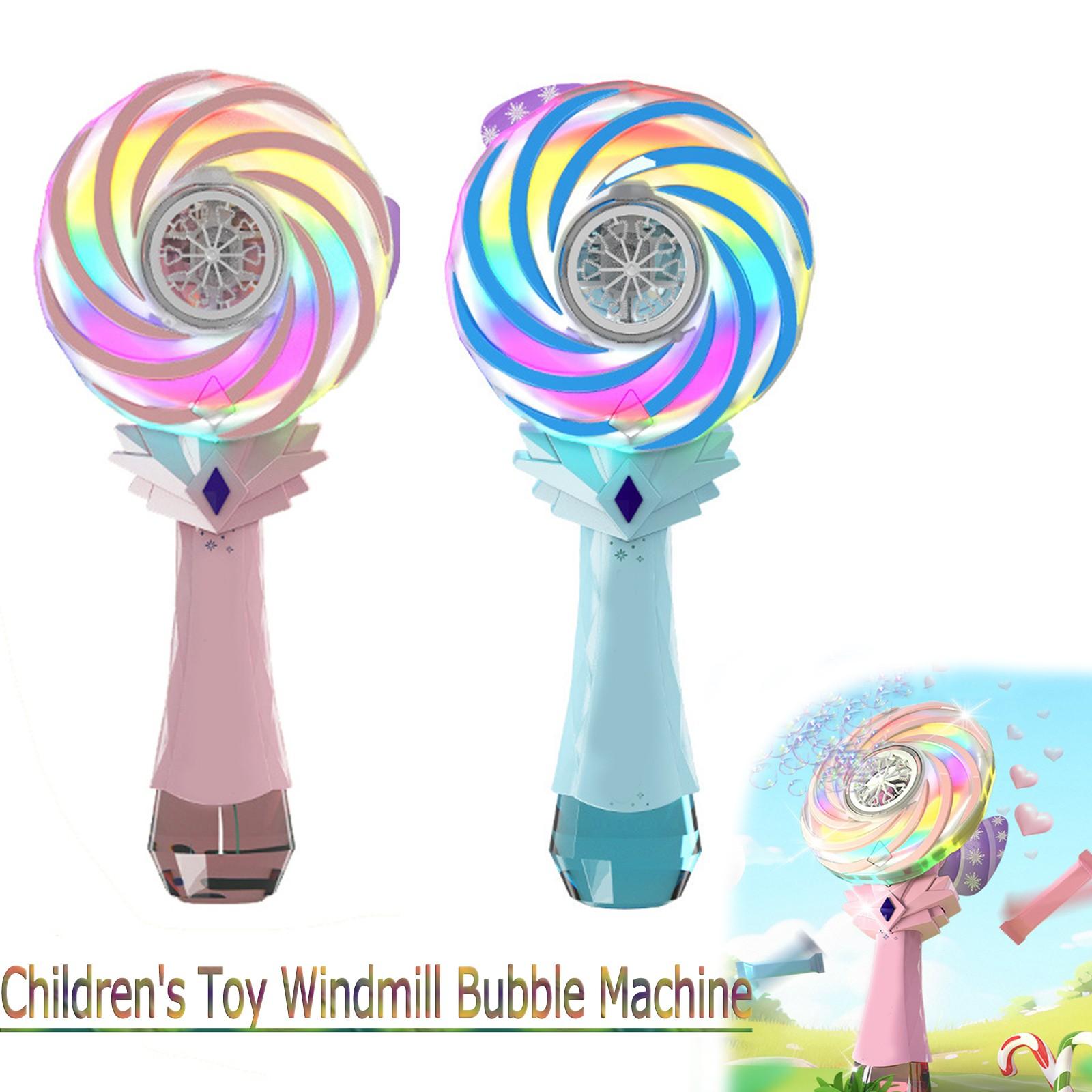 

Children s Toy Bubble Machine Lollipop Windmill Handheld Electric Bubble Stick Automatic Bubble Blowing One Size рожевий