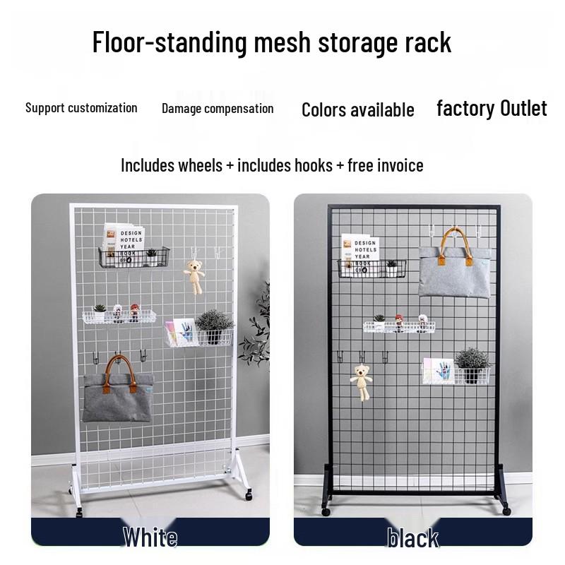 Space Frame Iron Mesh Storage Rack with Hooks and Shelves for Kindergarten