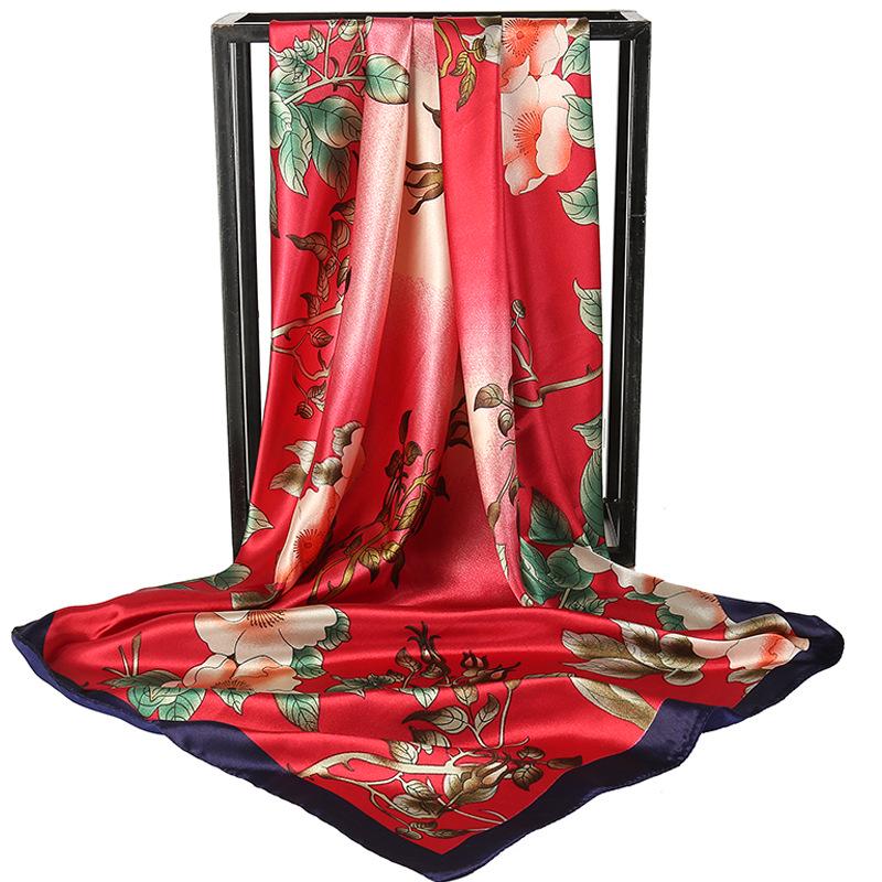 90 Large Silk Scarf for Women - Spring/Autumn Korean Style Satin Neckerchief, Mother's Day Gift