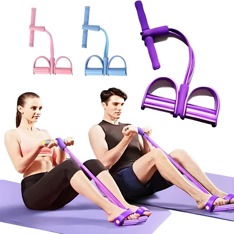 Tensioner a Pedale a Quattro Tubi Attrezzatura Multifunzionale per il Fitness Domestico Yoga Addominali Rinforzo Banda Elastica Corda di Tensione