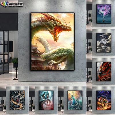 Fai da te pittura diamante 5D drago cinese kit punto croce trapano completo ricamo mosaico immagine artistica di strass regalo