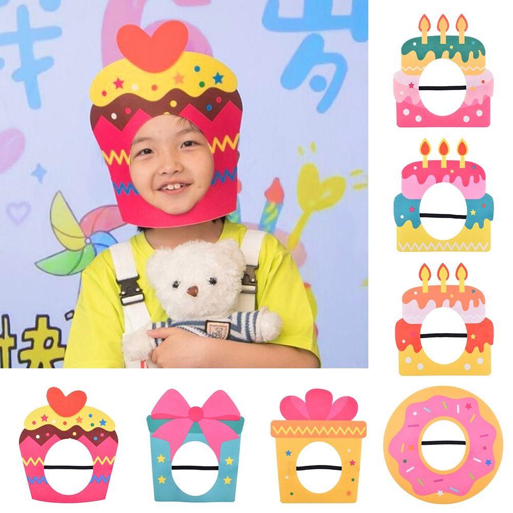 Multicolor Party Photo Props Felt Headgear Hat Funny Cake Hat Party Cap  Gift