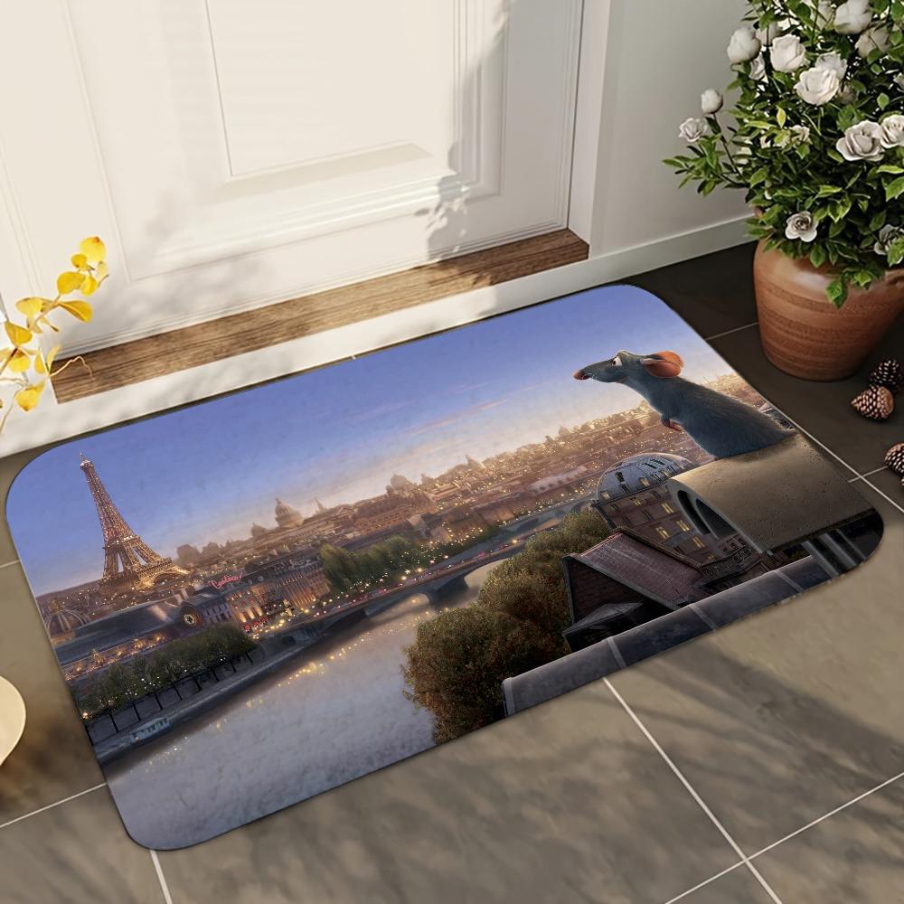 1pc  Disney Ratatouille Bathroom Absorbent Mats Anti-Slip Mats Home Decor Supplies Carpets Home Kitchen Floor Mats