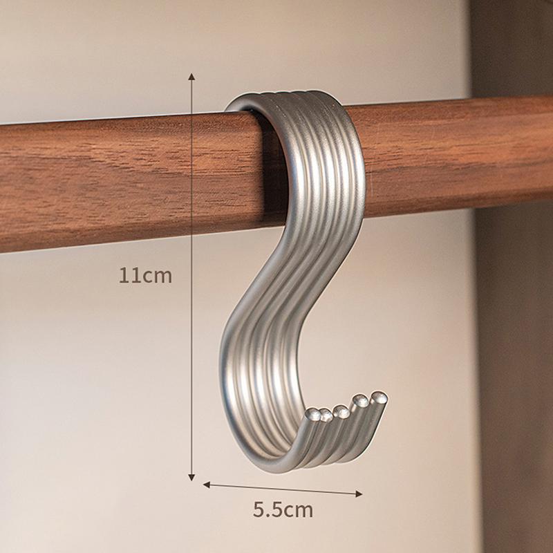 5 Stück Schwerlast-Aluminiumlegierung S-Haken Praktische kratzfeste Haken für Küchengeländer Töpfe Pfannen Organisation