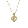 A-Z English Letter Initial Necklace 18K Gold Plated  Necklace Micro Setting Zircon Heart Necklace for Women