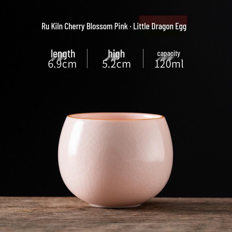 Ru Kiln Ceramic Gongfu Tea Set: Women s Crackled Tea Cup & Bowl – Perfect for Tea Tasting and Household Use