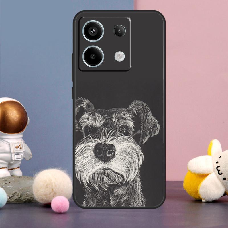 Cartoon Schnauzer Dog Case For Xiaomi Redmi Note 13 11 9 10 12 Pro Plus 12S 11S 10S 9S Redmi 12 10C 12C 13C Cover