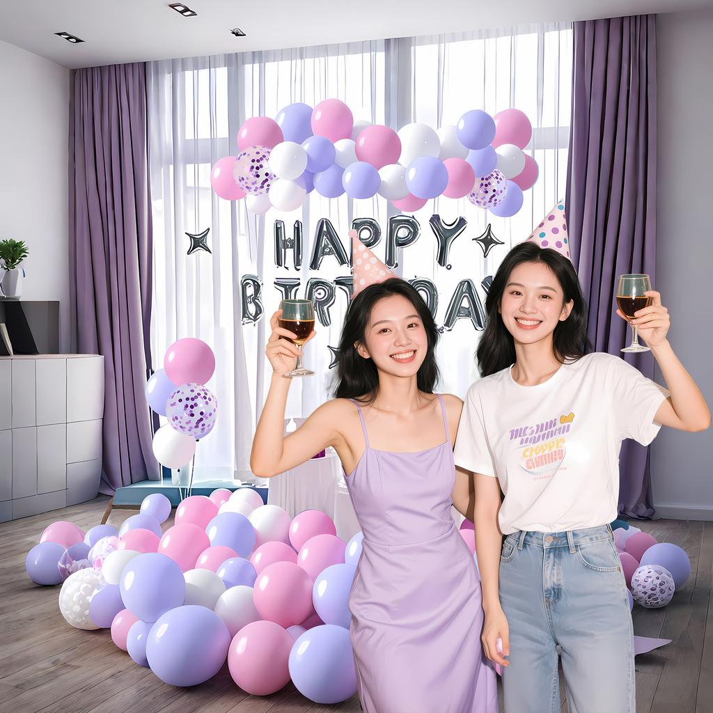 Decorations Scene Arrangement Background Wall Dress Up High Sense Boyfriend Birthday Balloon Party Package Set