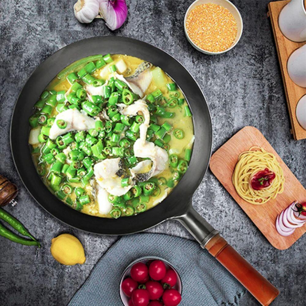 No Coating Chinese Traditional Frying Wok Universal Non-stick Pan Kitchen Cookware Frying Pot Chef