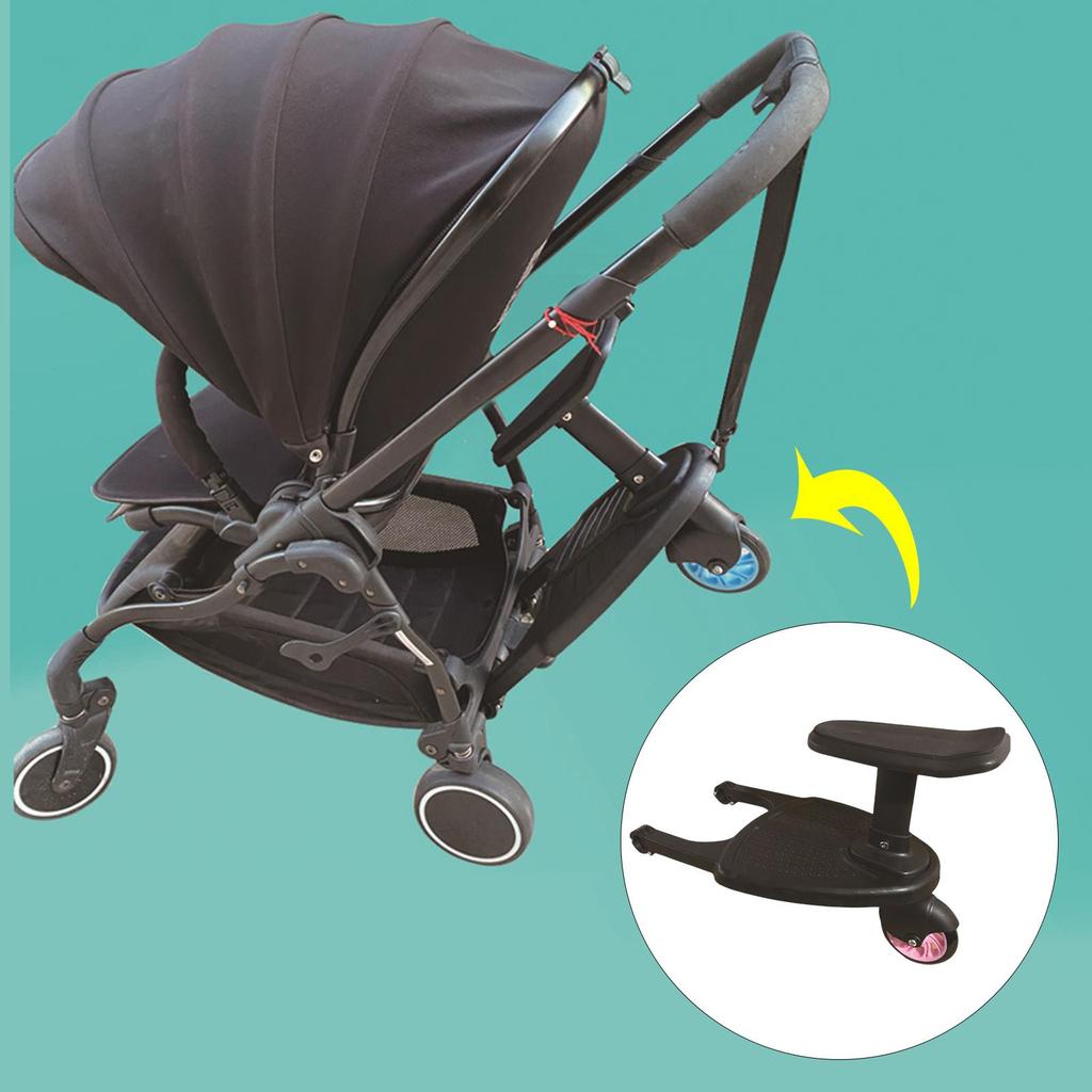 Universal Pram Board with Detachable Seat Standing Board Baby Stroller Auxiliary Pedal for Most Brands of Strollers