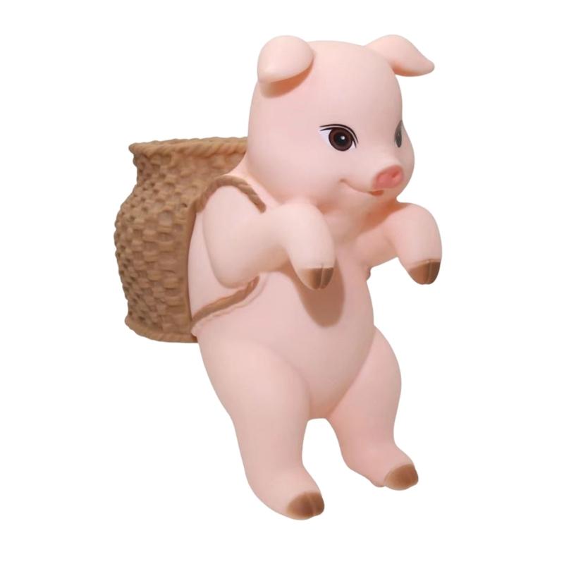Resin Animal Statue Aquarium Accessories Fish Tanks Decorations Home Decors Hanging Cats Figurines with Storage Basket