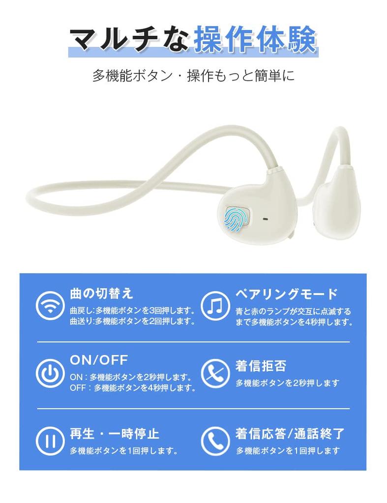 Meisei Bluetooth Wireless Bluetooth Open Up to 12 Hours of Lightweight Waterproof and for Compatible with iPhone White Earphones, Headset, 5.3,
