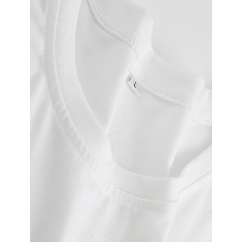 European Size Paris Colored Simple Stroke Iron Tower Pattern Printed Women'S Casual Polyester Short Sleeved T-Shirt