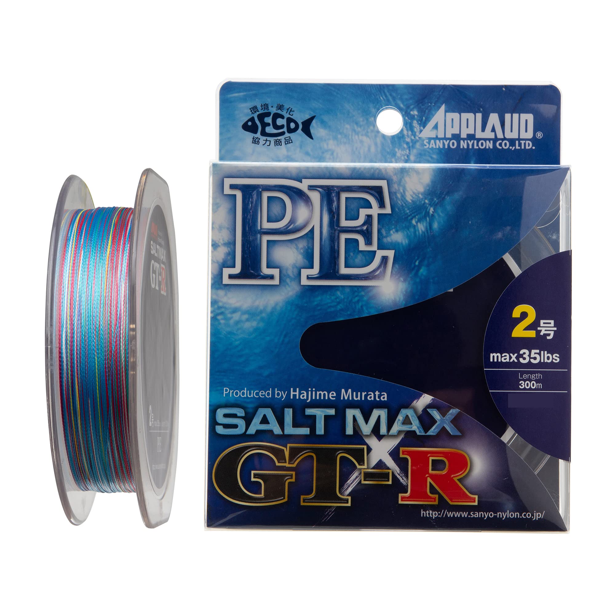 

Sanyo Nylon PE Line, Approved Salt Max GT-R PE, 300m, No. 2, 35lb, 4 strands, 10m x 5 color-coded