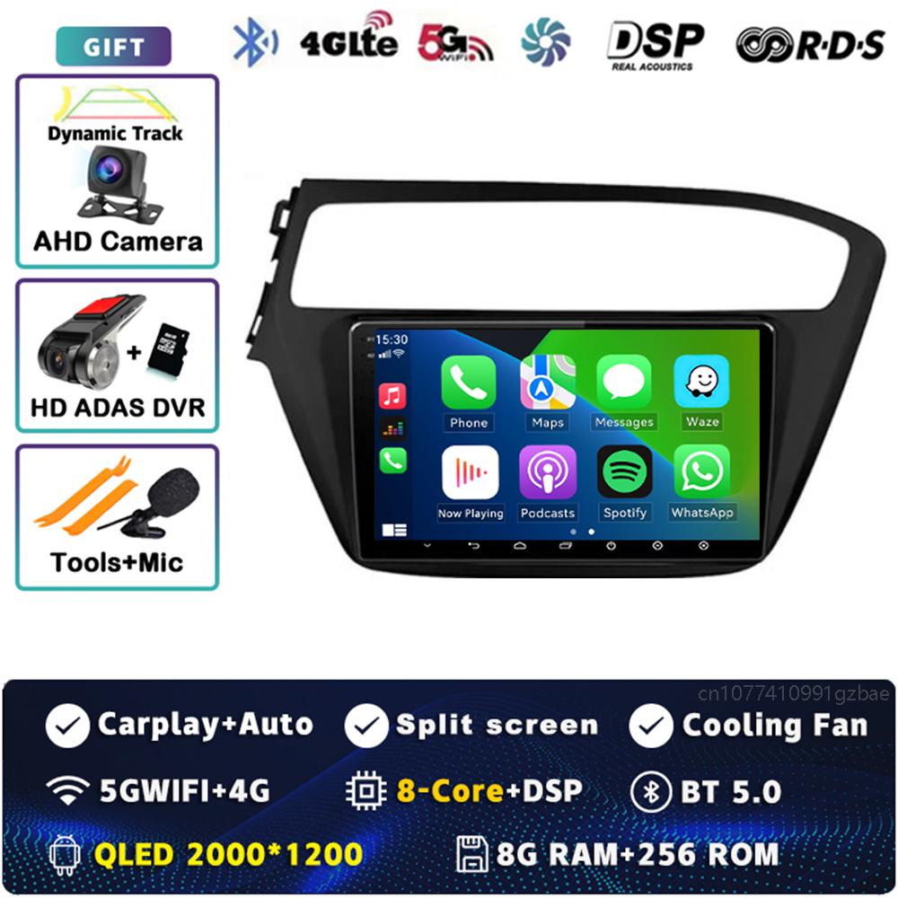 Android 14 Carplay Auto For Hyundai I20 2018 2019 Car Radio 4G WIFI Navigation Player Multimedia srereo 360 Camera GPS Video DSP