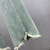 High Waist Women's Elastic Slim Fit Frayed Hem Micro Flare Jeans - European Spring Style
