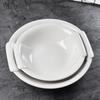 Large White Double-Handled Ceramic Soup & Noodle Bowl - Hotel & Home Tableware