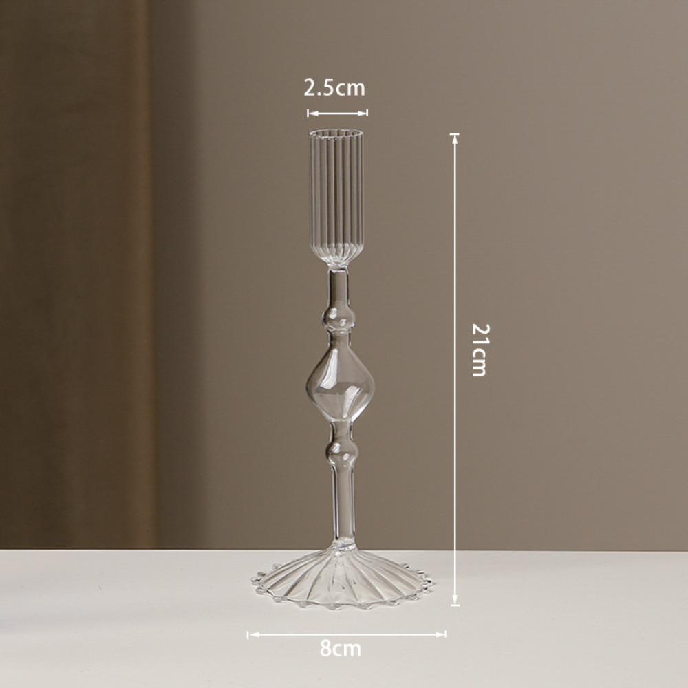 Creative Glass Candle Holder Romantic Candlelight Dinner Candlestick Living Room Dining Table Decoration Wedding Party Decor