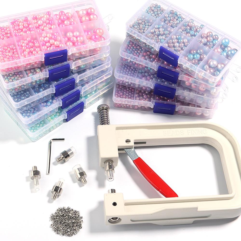 10Grids 4/5/6/8/10mm ABS Imitation Pearl Beads Kit Gradient Color No Hole Round Loose Beads For DIY Jewelry Making Accessories
