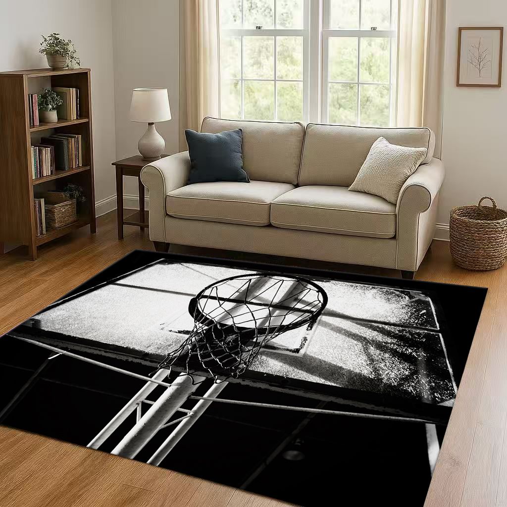 27 Style Basketball Court Art Living Room Non Slip Area Rug Soft Carpet for Bedroom Playroom Sofa,Easy Clean Home Decor Doormat