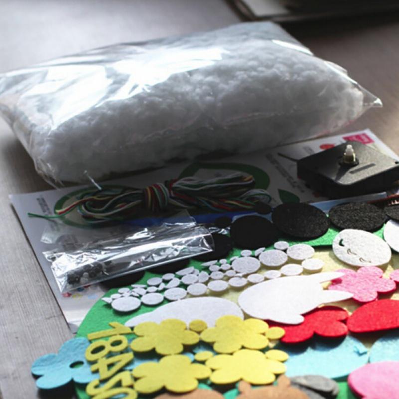 Handgefertigte DIY Wanduhr Tier Frucht Uhr Vliesstoff Niedliche Marine Uhr Für Kindergarten Heimdekorationen Kinder Schlafzimmer Dekor