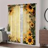 Retro Bright Sunflower - Pole Bag Curtains, Bedroom And Kitchen Decoration, Home Decoration, Living Room Decoration