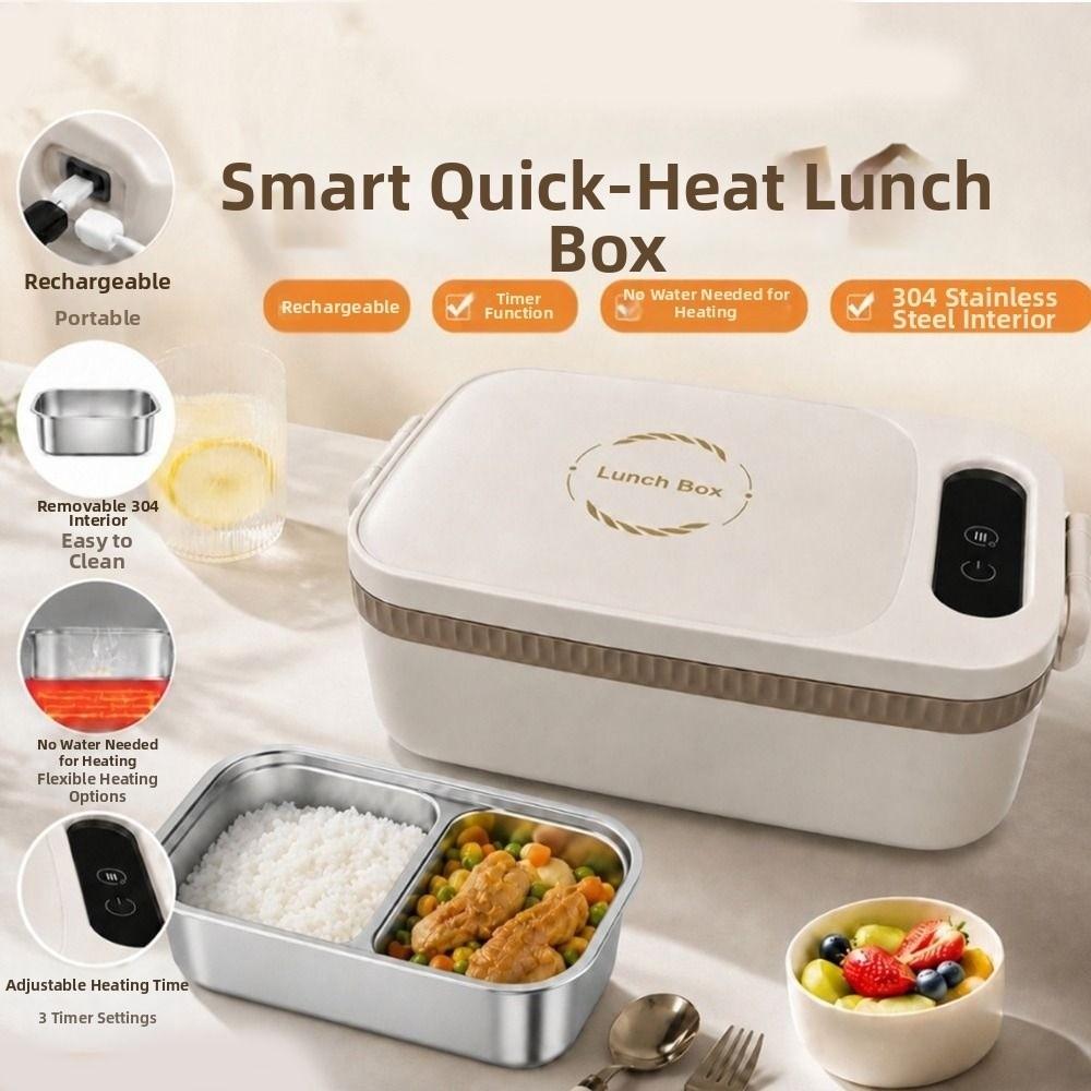 Fast Heating USB Heated Lunch Box Wireless Cordless Food Warmer Electric Lunch Box Travel Meals