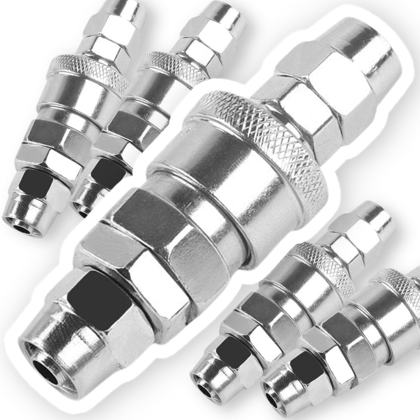 

COLORBIRD Air Couplers for Urethane Hose, 5 Pairs, Male/Female, for Air Hose and AC Compressor (10mm, 5 Pairs)