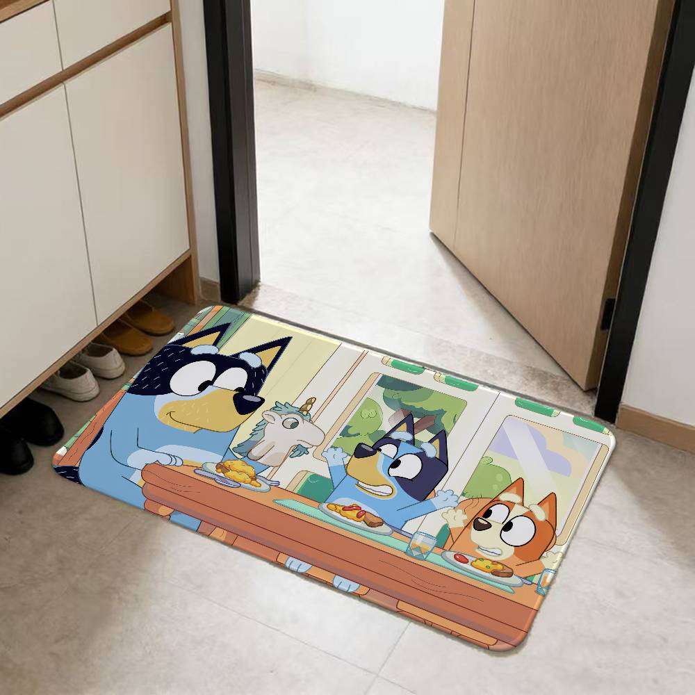 Anime B-BlueyS Cute Bathroom Mat Kids Room Bedroom Decoration Balcony Anti-Slip Doormat Living Room Welcome Rug
