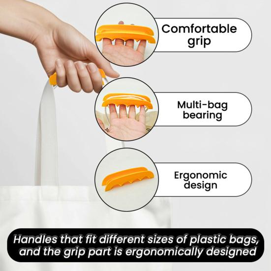 1/2 Peças Suporte para Sacola de Compras Design Ergonômico Dispositivo Portátil Antibeliscão Ferramenta de Alívio de Pressão nos Dedos Assistente de Sacola de Compras