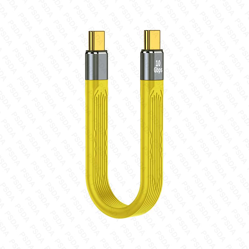 4.0 C Male To 90° Angle C Male Data Short Cable 240W USB Type C 4.0 PD Fast Charging Flat Flex Cable for Smartphone Power Bank